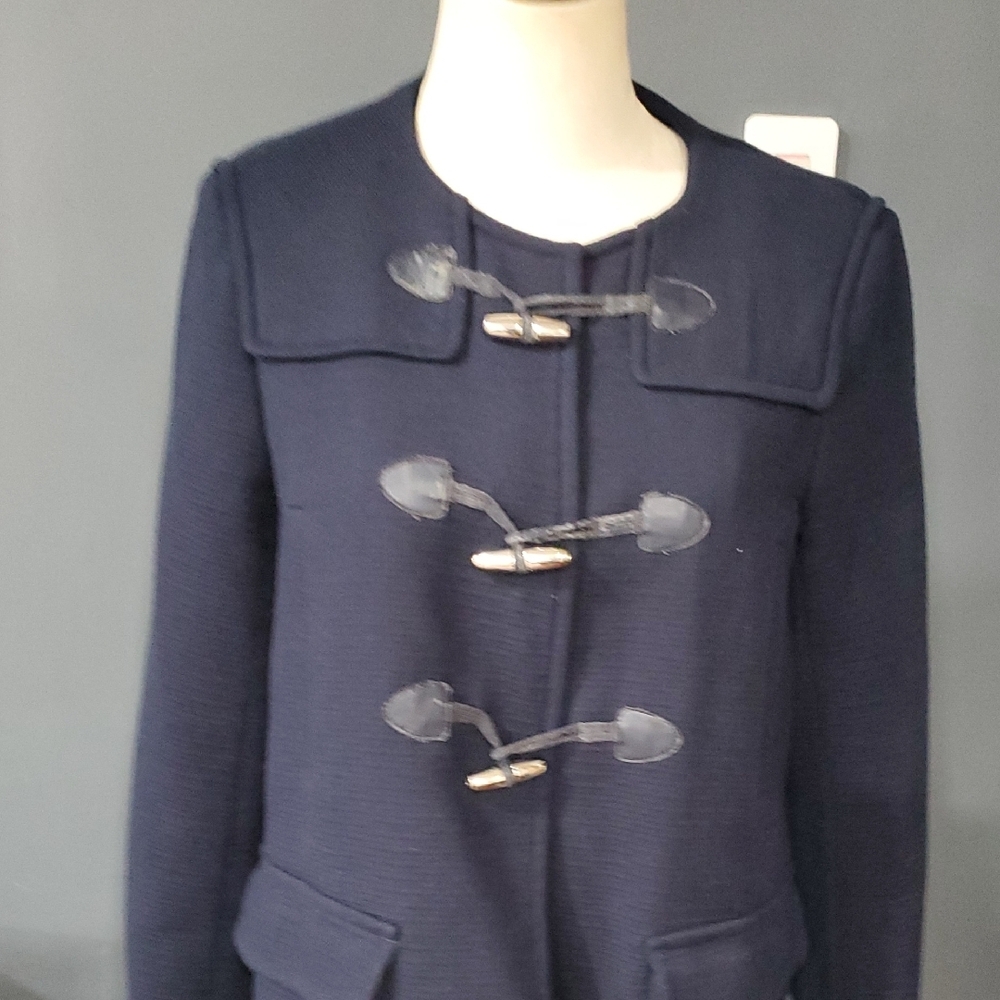 Sandro Women's Navy Toggle Pea Coat - Picture 4 of 17